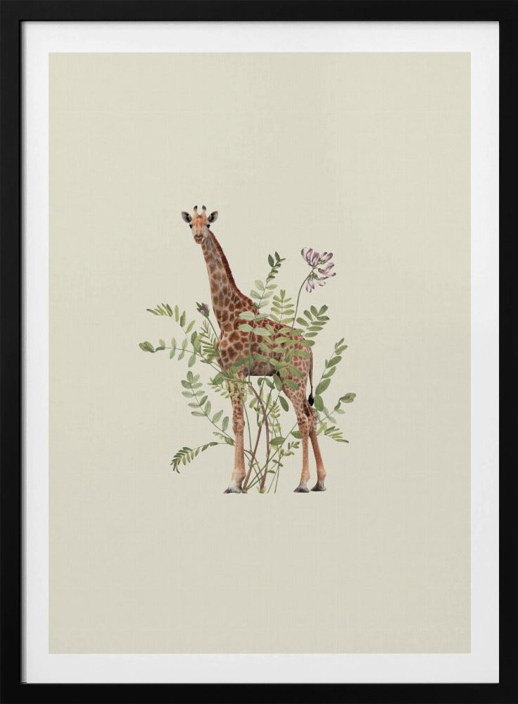 Floral giraffe | Poster
