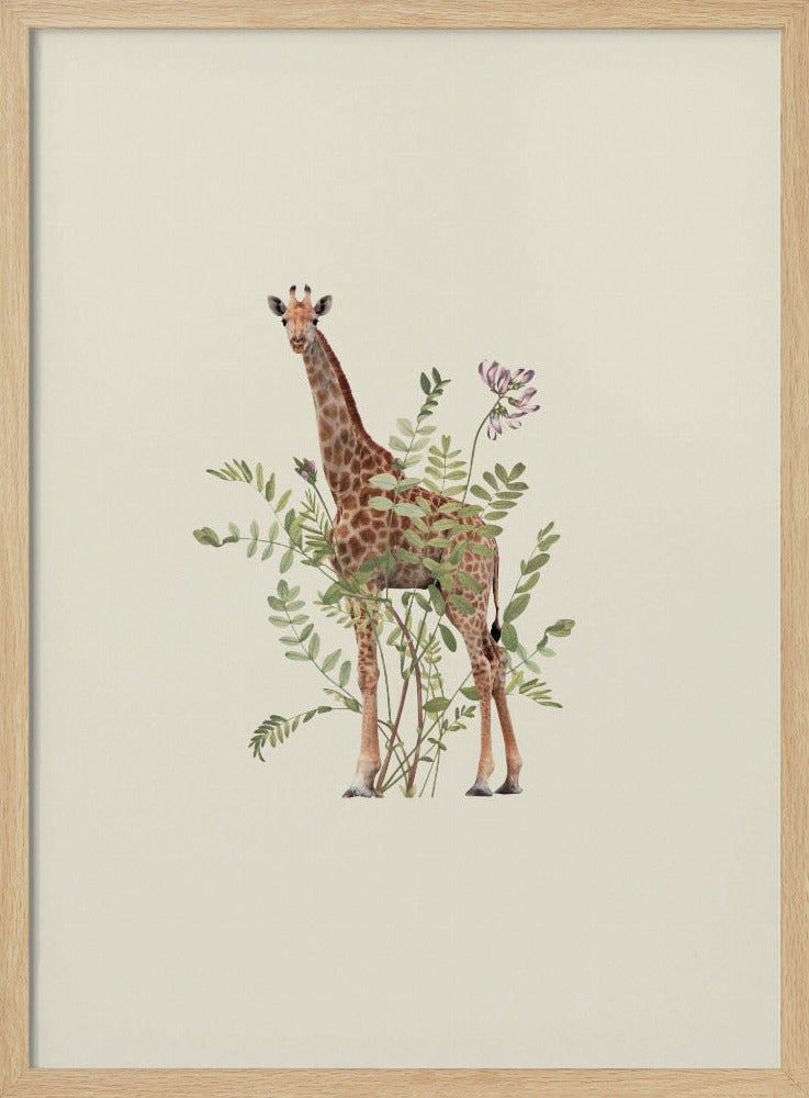 Floral giraffe | Poster