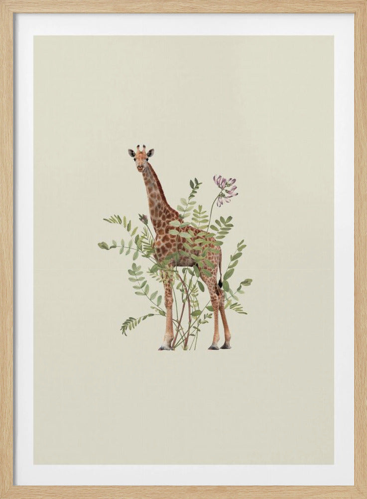 Floral giraffe | Poster