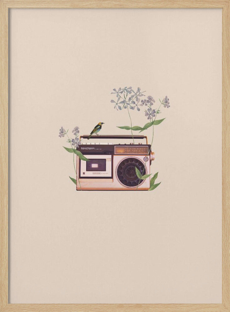 Floral vintage radio | Poster