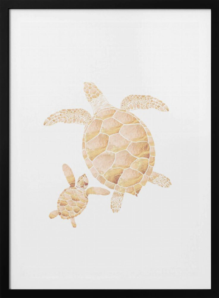 Gold white turtles | Poster