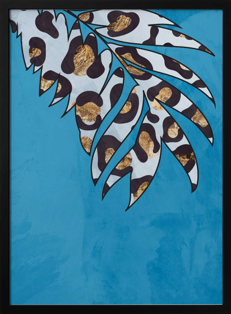 Blue leopard print animal leaf | Poster