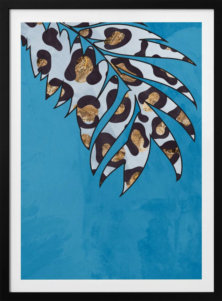 Blue leopard print animal leaf | Poster