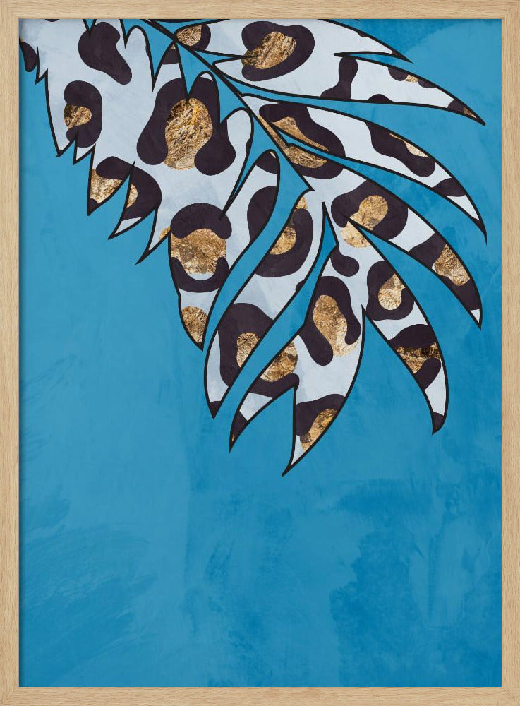 Blue leopard print animal leaf | Poster