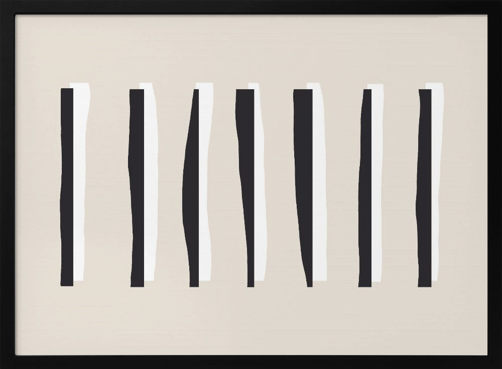 vertical Black And White Stripes | Poster