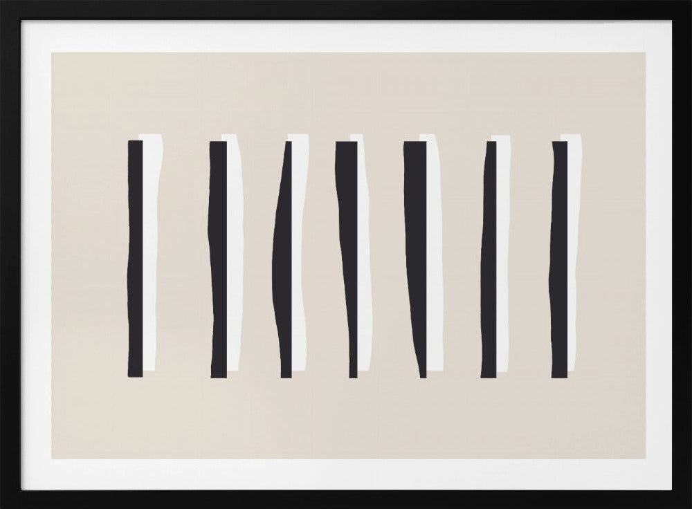 vertical Black And White Stripes | Poster