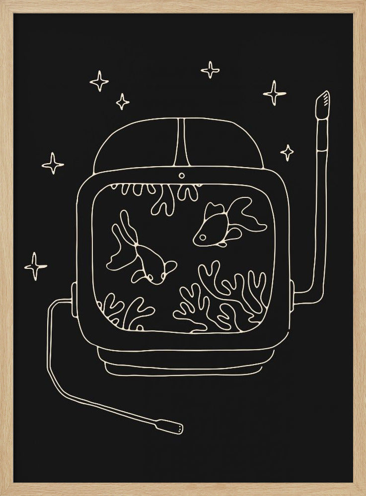 Astronaut and Fishes | Poster