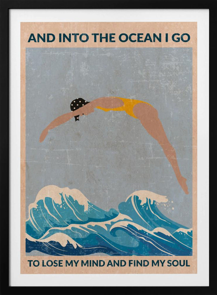 Into the Ocean (blue) Standard Wall Art | Poster