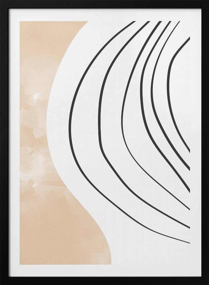 Beige Black Line Art | Poster