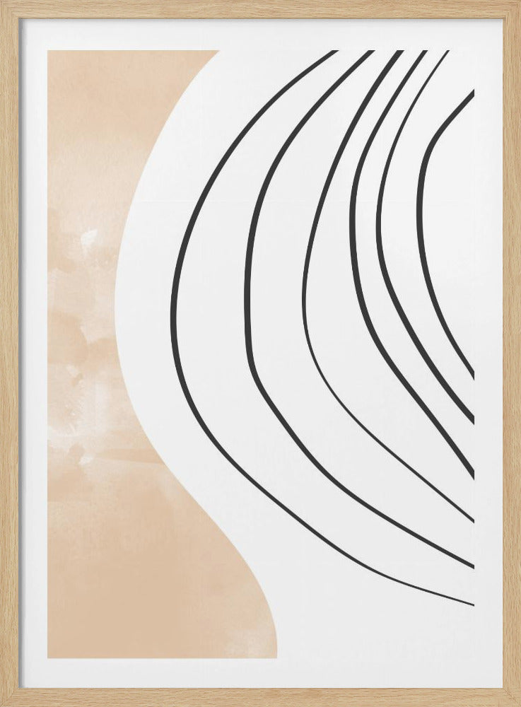 Beige Black Line Art | Poster