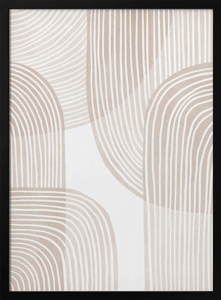 Abstract Beige Line Art | Poster