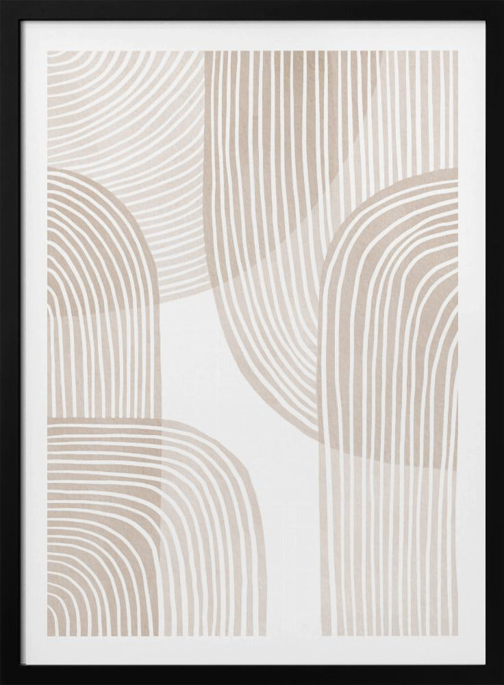 Abstract Beige Line Art | Poster