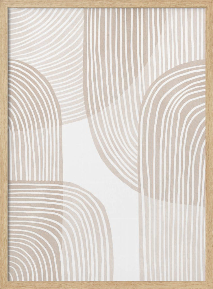 Abstract Beige Line Art | Poster