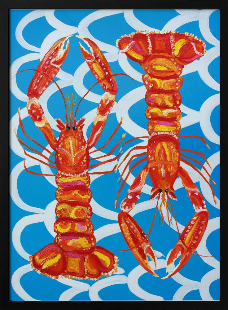 Langoustines On Blue | Poster