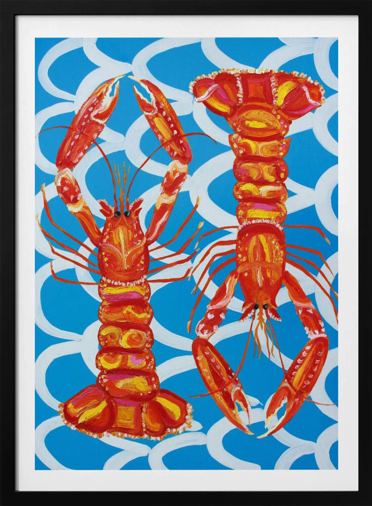 Langoustines On Blue | Poster