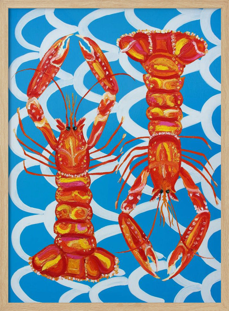 Langoustines On Blue | Poster