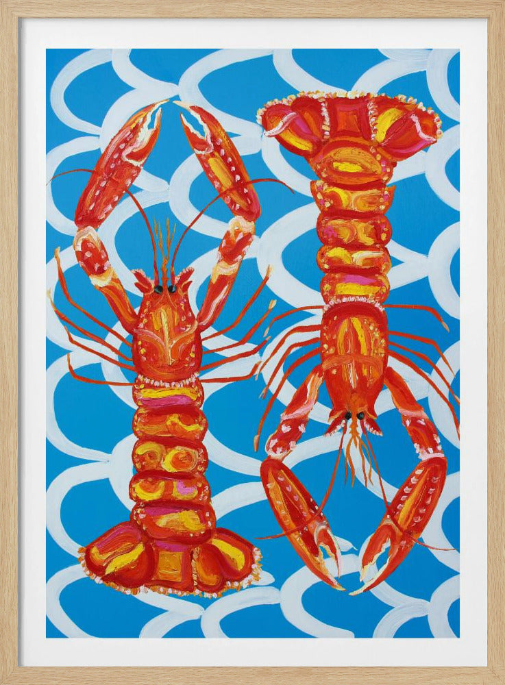 Langoustines On Blue | Poster