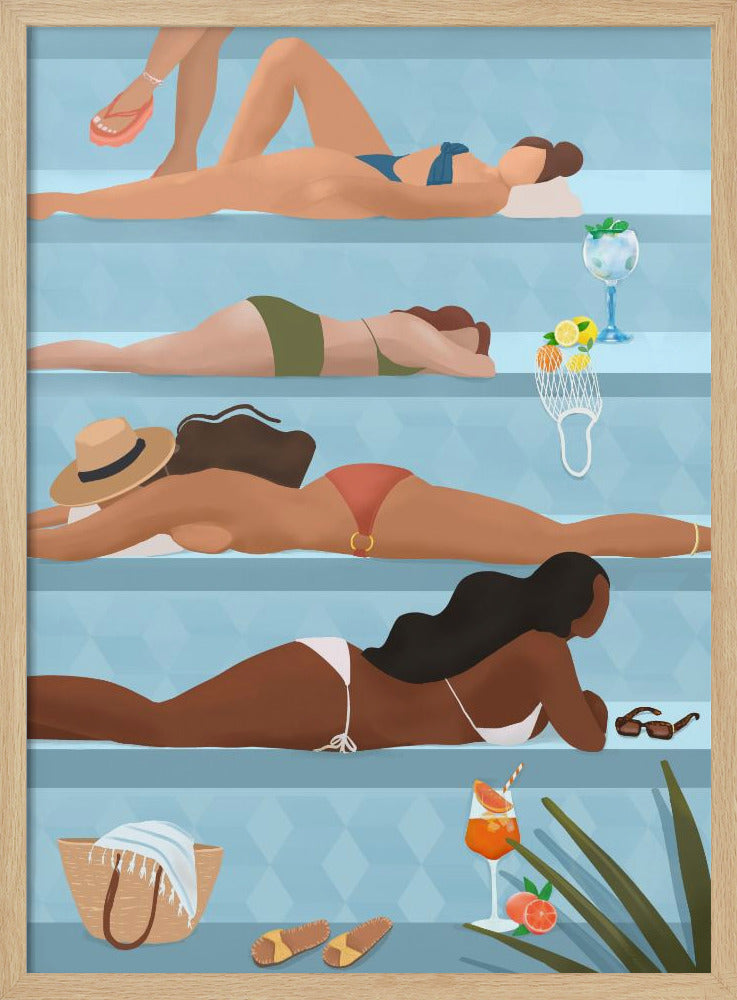 Ladies by the pool | Poster