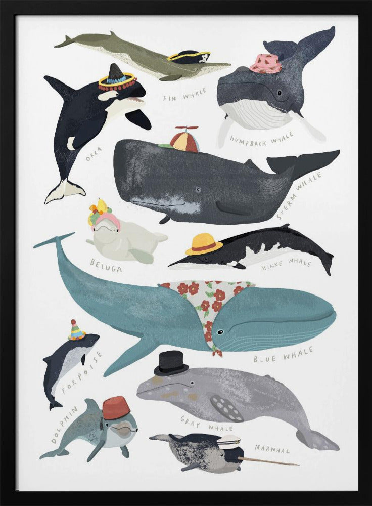 Whales In Hats | Poster