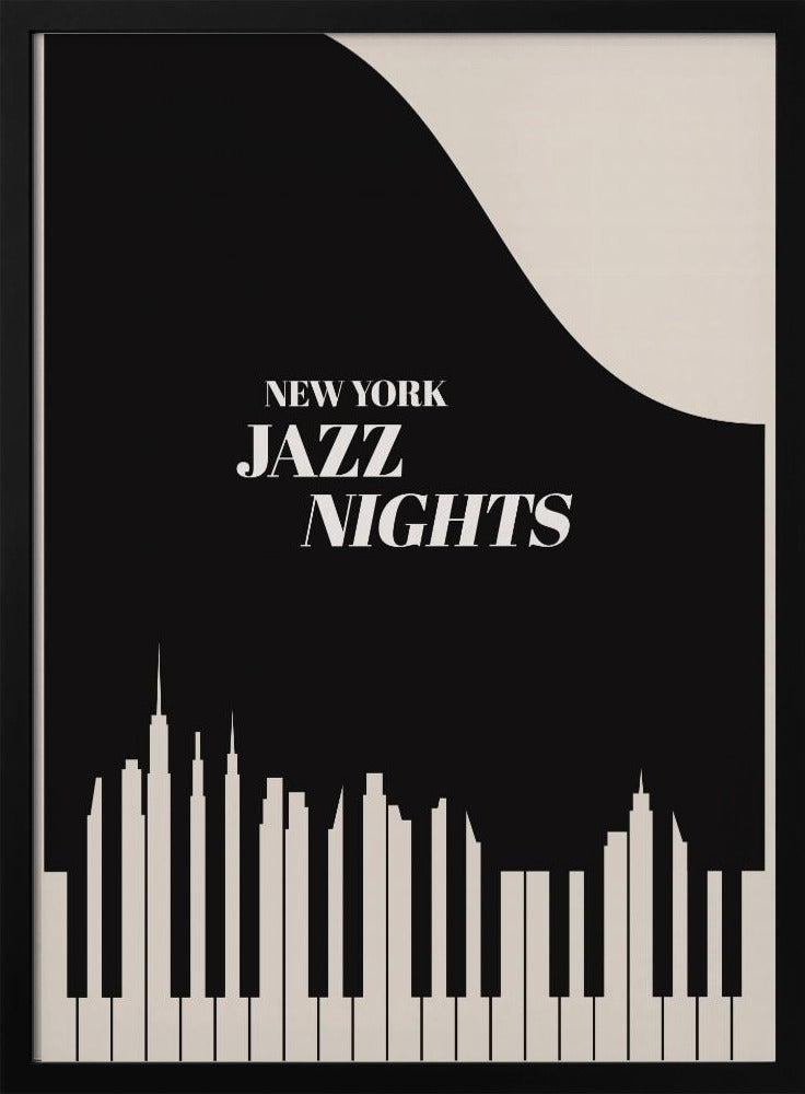 Jazz Nights Nyc   Black | Poster
