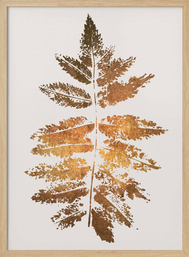 Oak Leaf Print   Gold | Poster