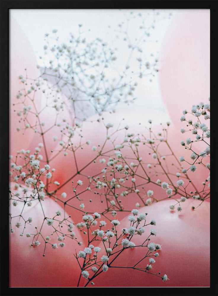 Delicate Blooms and Pink Balloons | Poster