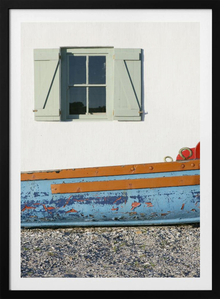 Pastel Hued Window With Shutters | Poster