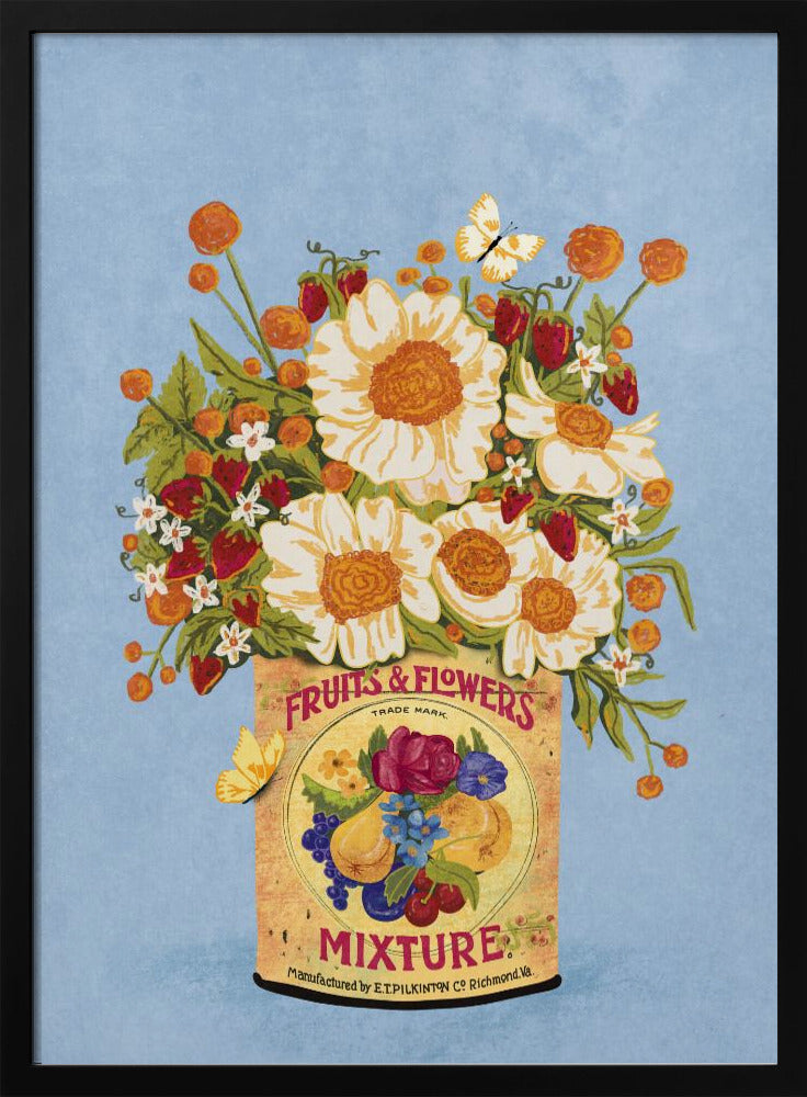 Flowers In a Vintage Tea Can | Poster
