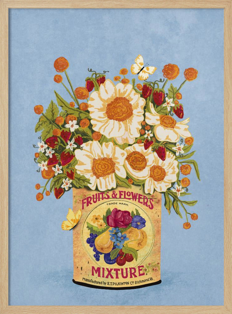 Flowers In a Vintage Tea Can | Poster