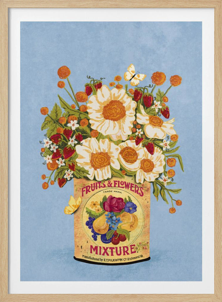Flowers In a Vintage Tea Can | Poster