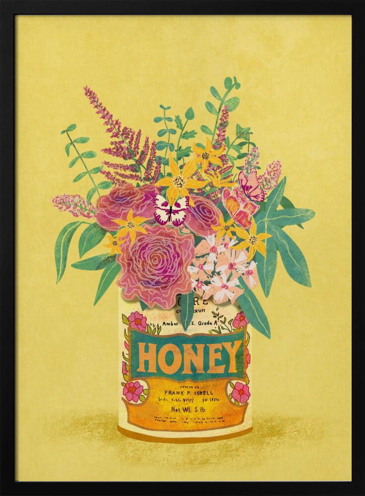 Flowers In a vintage Honey Can | Poster