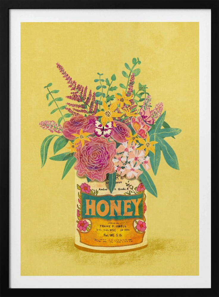 Flowers In a vintage Honey Can | Poster