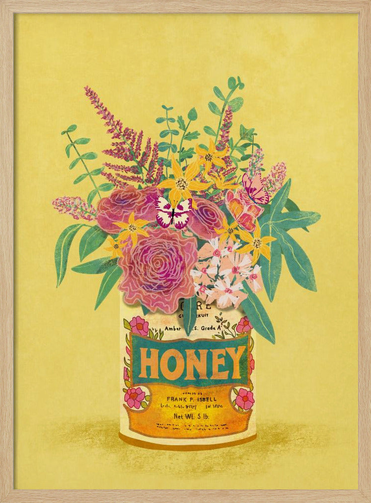 Flowers In a vintage Honey Can | Poster