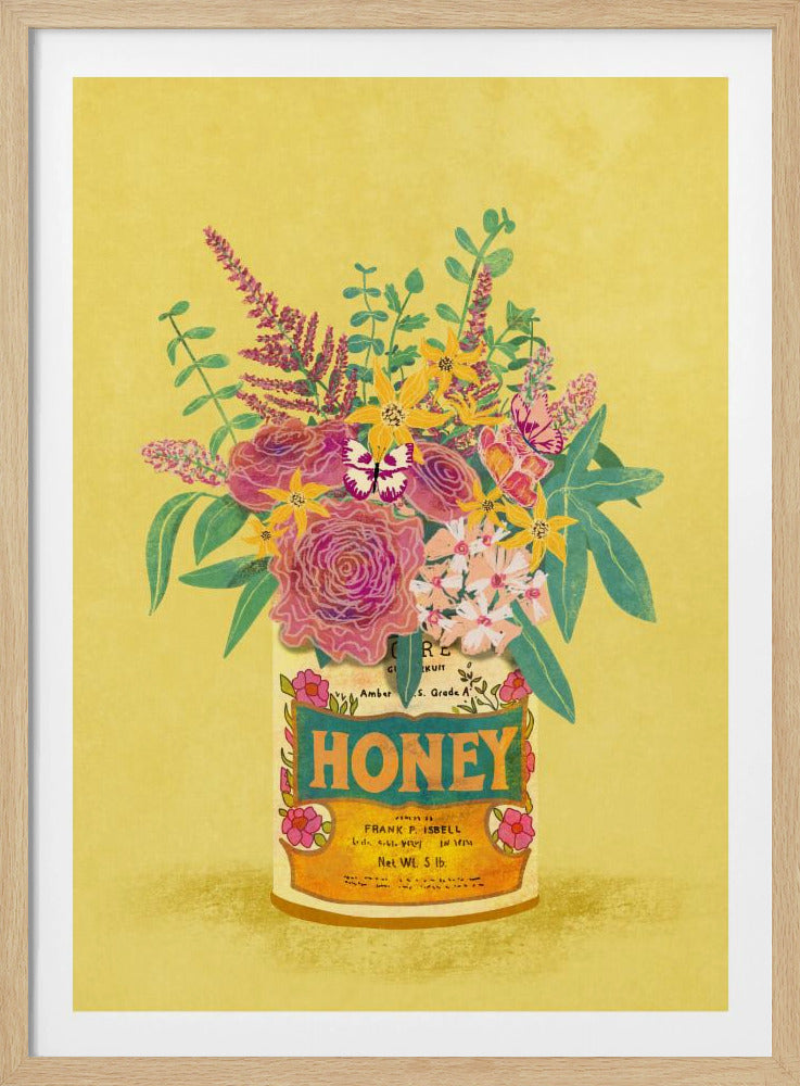 Flowers In a vintage Honey Can | Poster