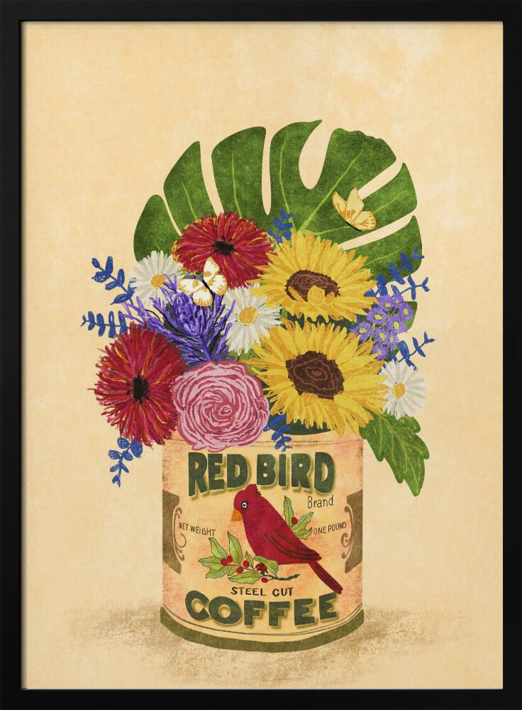 Flowers In a Vintage Coffee Can | Poster