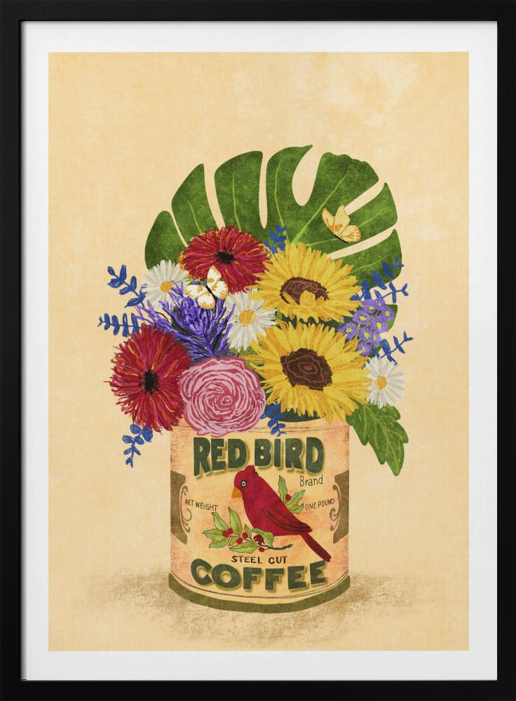 Flowers In a Vintage Coffee Can | Poster