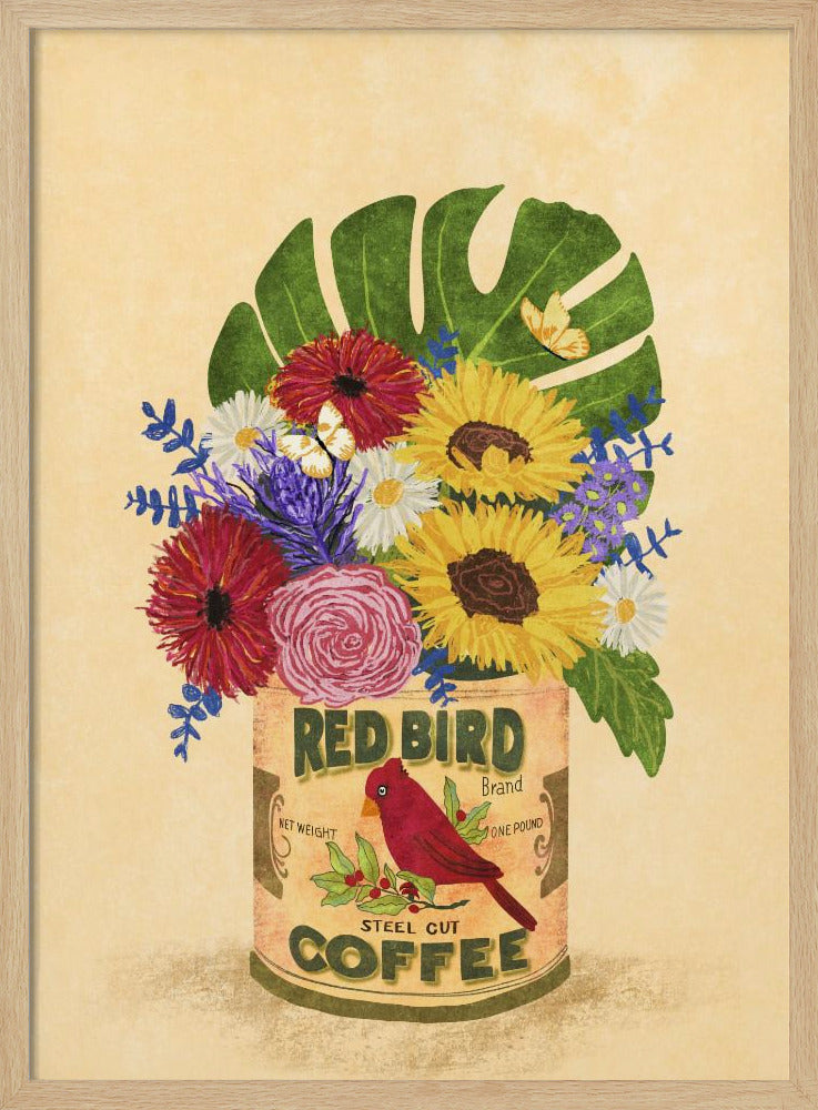 Flowers In a Vintage Coffee Can | Poster