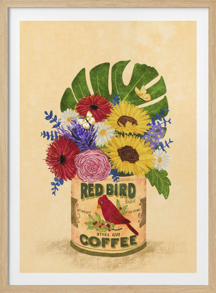 Flowers In a Vintage Coffee Can | Poster