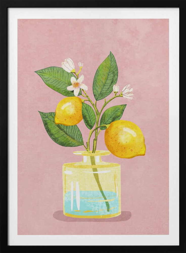 Lemon Bunch In Vase | Poster