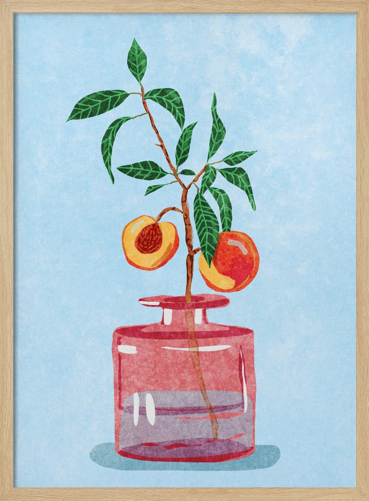 Peach Tree in Vase | Poster