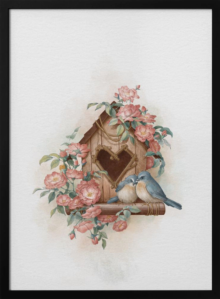 Bird House and rose | Poster