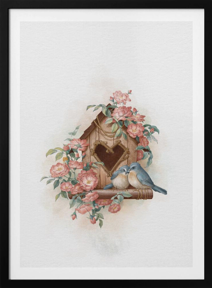 Bird House and rose | Poster