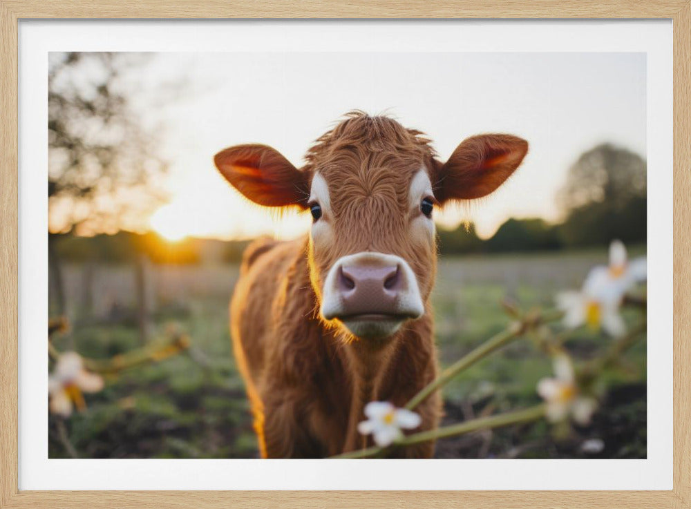 Cow at Sunrise | Poster