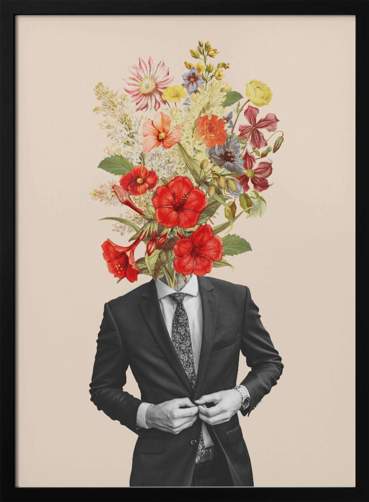 Man In Red Flowers | Poster