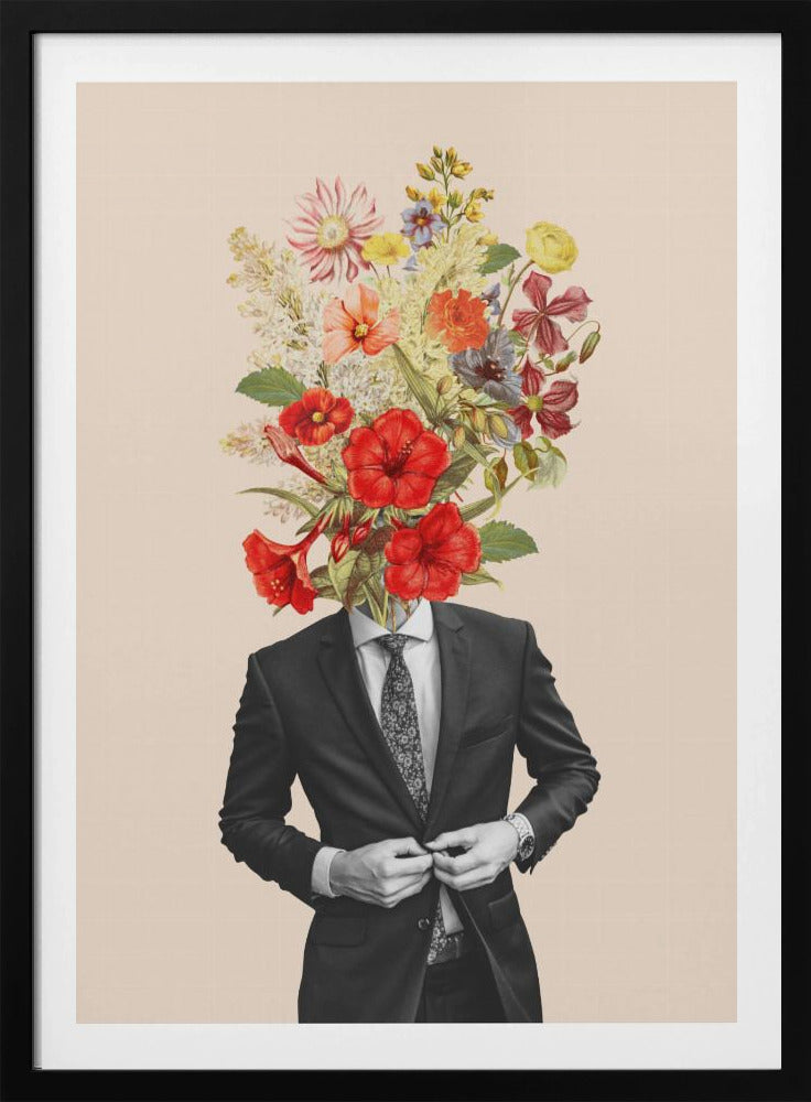 Man In Red Flowers | Poster