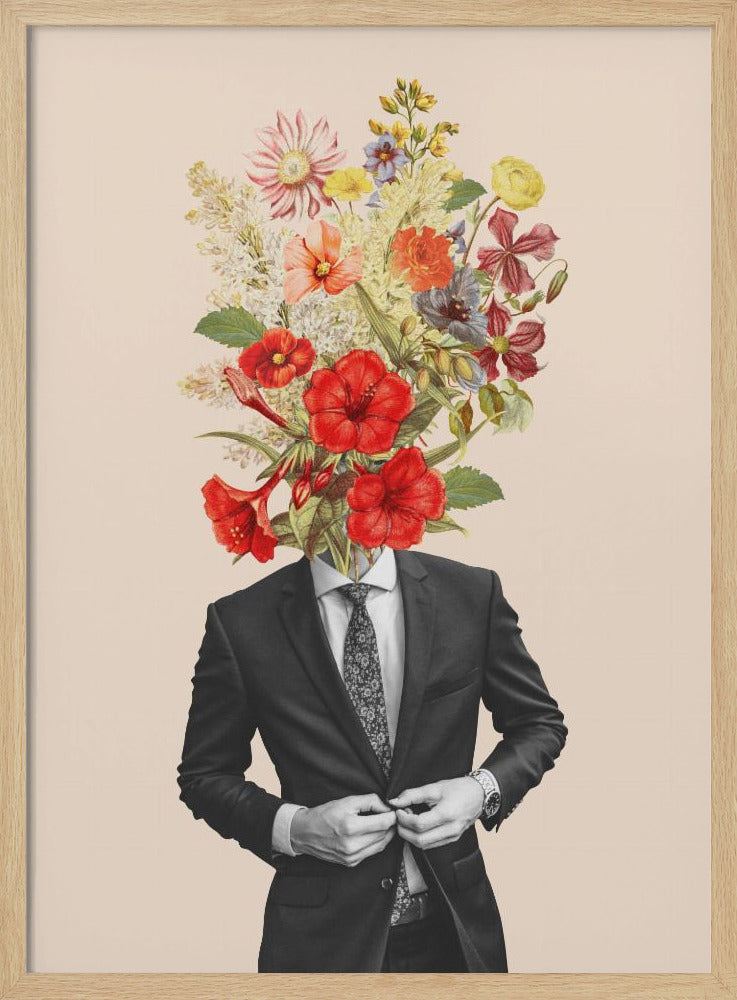 Man In Red Flowers | Poster