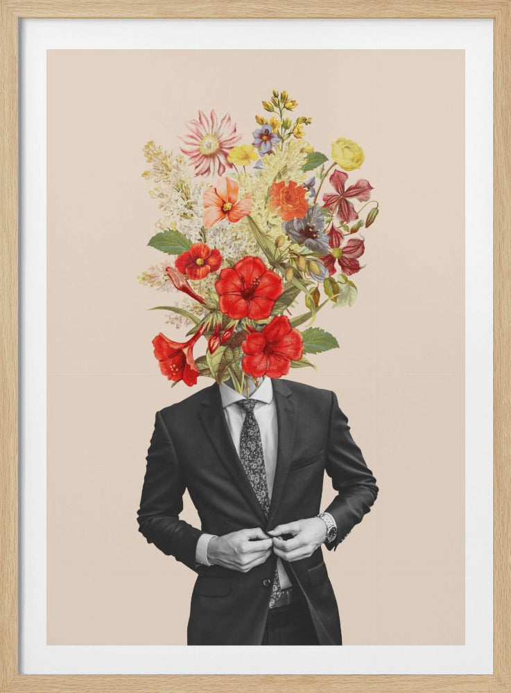 Man In Red Flowers | Poster
