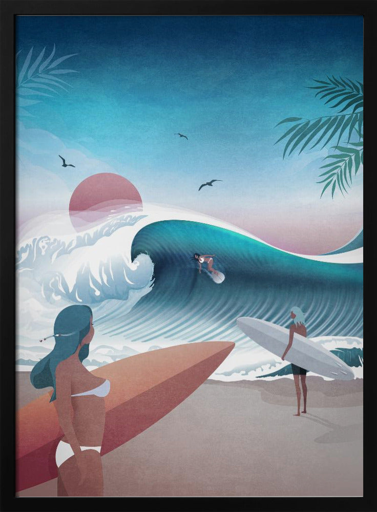 Sunset Surfing Scene | Poster