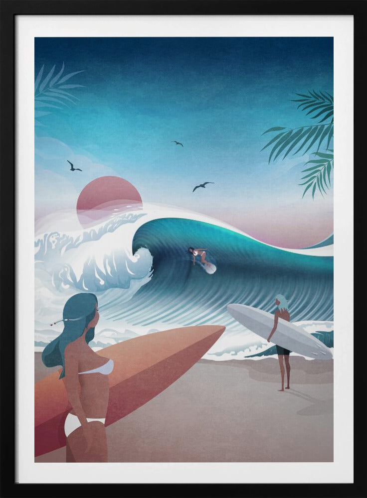 Sunset Surfing Scene | Poster