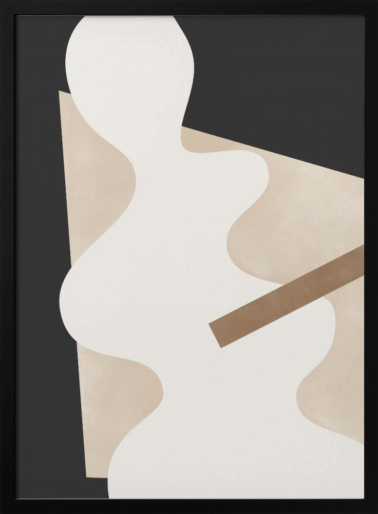 Beige Graphic Curves Art | Poster
